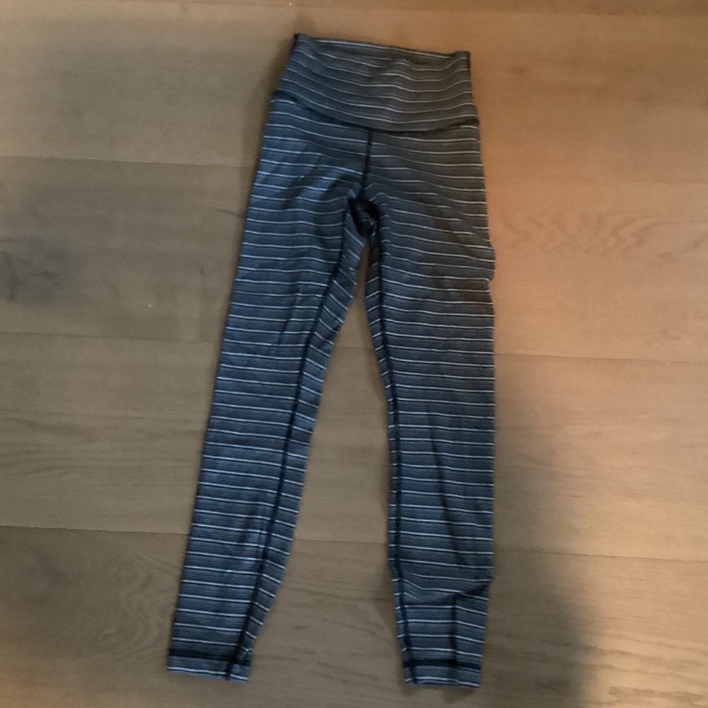 Gray striped Lululemon leggings